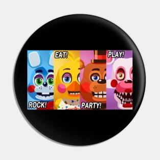 Rock Eat Party Play Banner Pin