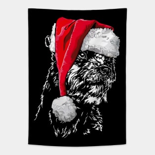 Funny Border Terrier Santa Christmas dog mom Tapestry