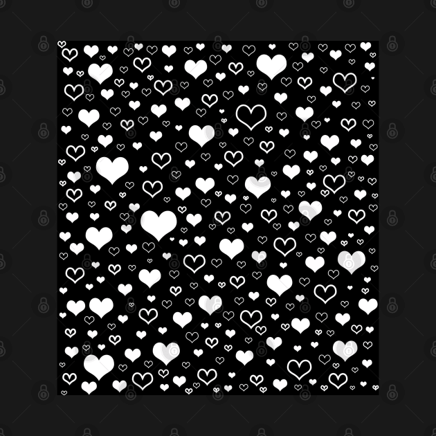 Black and white hearts by Spinkly