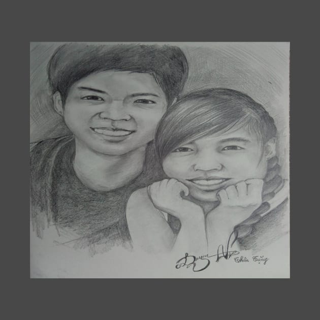 Boy and Girl Pencil Drawing by nghoangquang