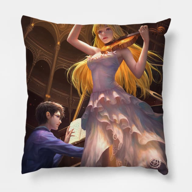 Your Lie In April Pillow by JerryLoh Art