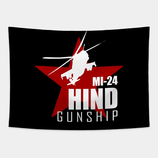 Helicopter Gunship MI-24 Hind Tapestry by TCP