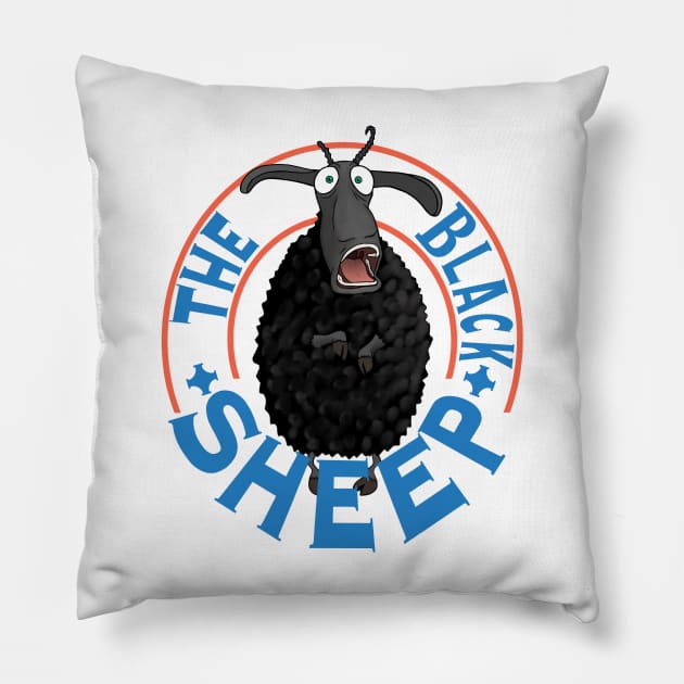 The Black Sheep Pillow by CreatureM