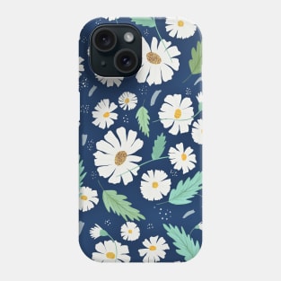 Daisy Floral Pattern - Blue Phone Case