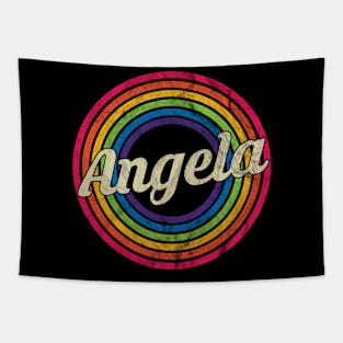 Angela - Retro Rainbow Faded-Style Tapestry