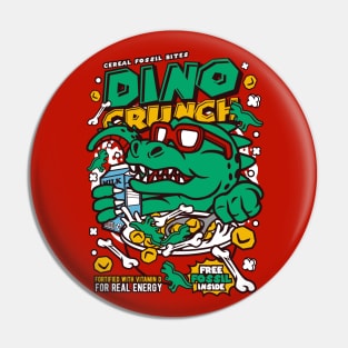 Retro Cereal Box Dino Crunch Dinosaur // Junk Food Nostalgia // Cereal Lover Pin