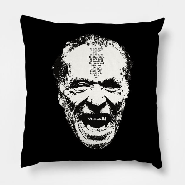 Charles Bukowski Pillow by Distancer