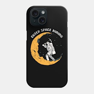 Outer Space Mining - Funny Moon Cryptocurrency Rocket E-cash Phone Case