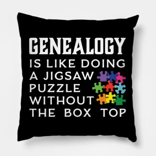 Genealogy Is Like Doing A Jigsaw Puzzle Pillow