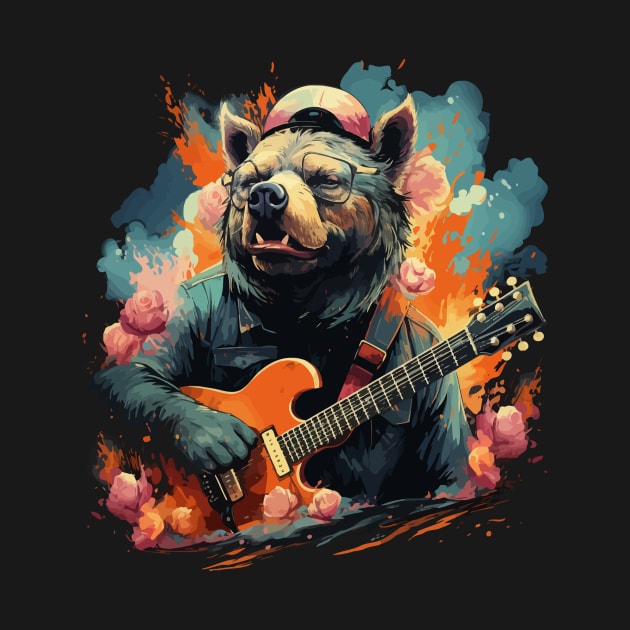 Wild Boar Playing Guitar by JH Mart