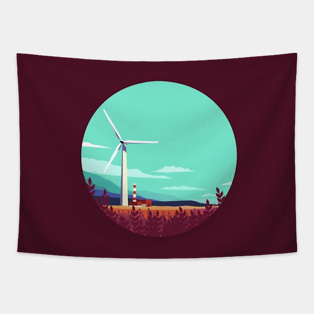 wind turbine energy Tapestry by ozant