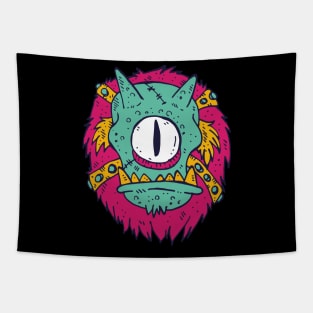 Colorful one-eyed monster Tapestry