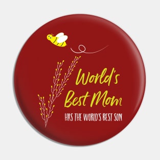 Mothers Day Worlds' Best Mom from Son Pin