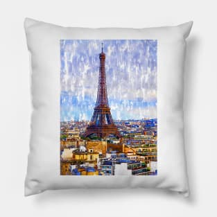 Bird's Eye View Eiffel Tower Paris. For Eiffel Tower & Paris Lovers. Pillow