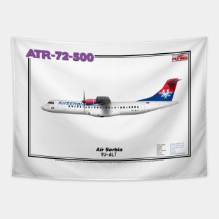 Avions de Transport Régional 72-500 - Air Serbia (Art Print) Tapestry