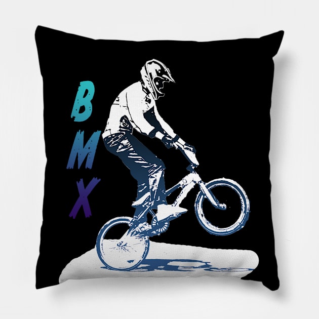 bmx Pillow by rickylabellevie