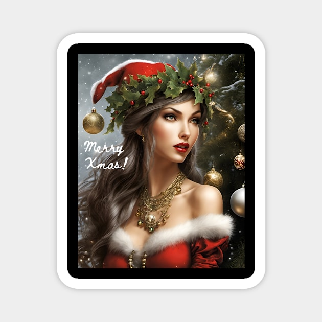 Sexy Christmas Elf Magnet by FineArtworld7