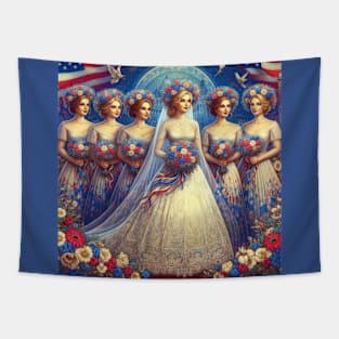 July 4th Bride & Bridesmaids Tapestry