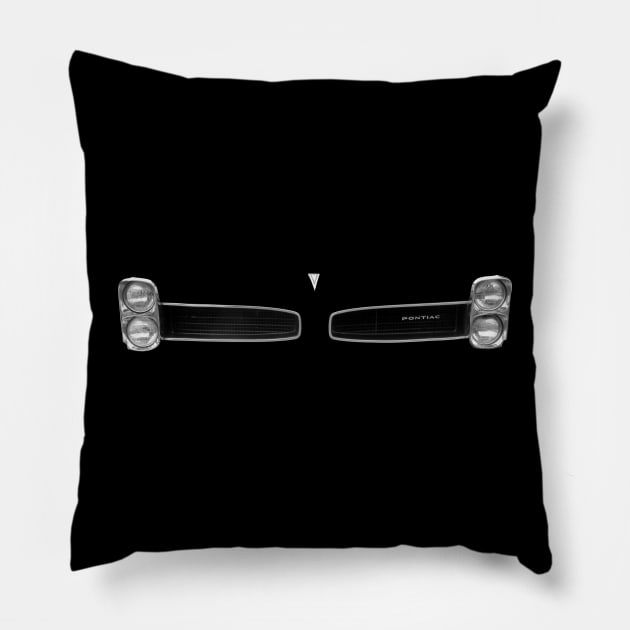 Pontiac LeMans 1960s classic car minimalist grille Pillow by soitwouldseem