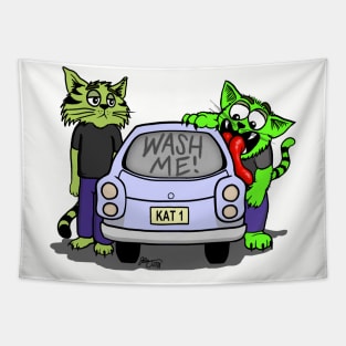 Wash Me Cats Tapestry