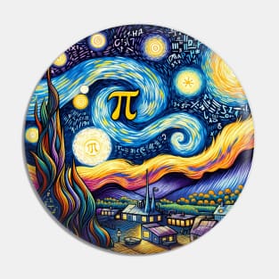 Pi Night Sky: Van Gogh’s Starry Night Celebrates Pi Day Pin
