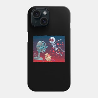 Cute Colorful Skeleton- Love in the Air- Dia De Los Muertos- Skeleton Blowing Away Phone Case