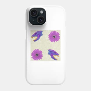 Diaphonized Hyena Skull Floral Cream Phone Case