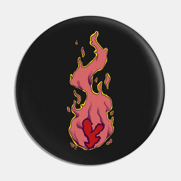 Heart on fire Pin by paintchips