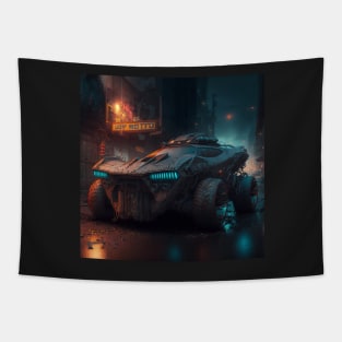 Cyberpunk Armoured Car Tapestry