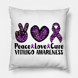 Peace Love Cure Vitiligo Awareness Pillow