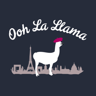 Funny Llama French Paris Ooh La La Gift T-Shirt