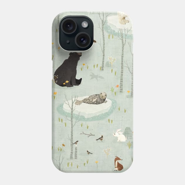 This wild life (mint) Phone Case by katherinequinnillustration