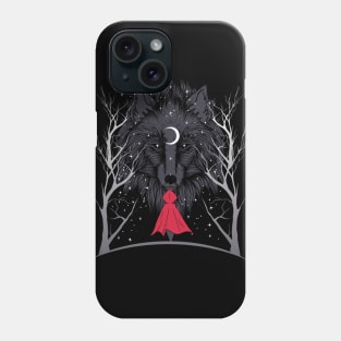 Little Red Ridding Hood Creepy Wolf Crescent Moon Midnight Mystery Phone Case