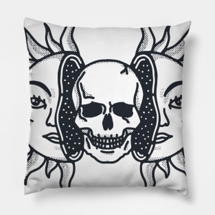 Sunflower skull Pillow