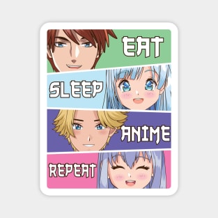 Eat Sleep Anime Repeat Magnet