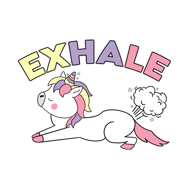 Exhale Funny Yoga Unicorn Lovers Gift by dwayne2000