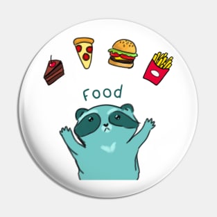 Raccoon loves food Pin