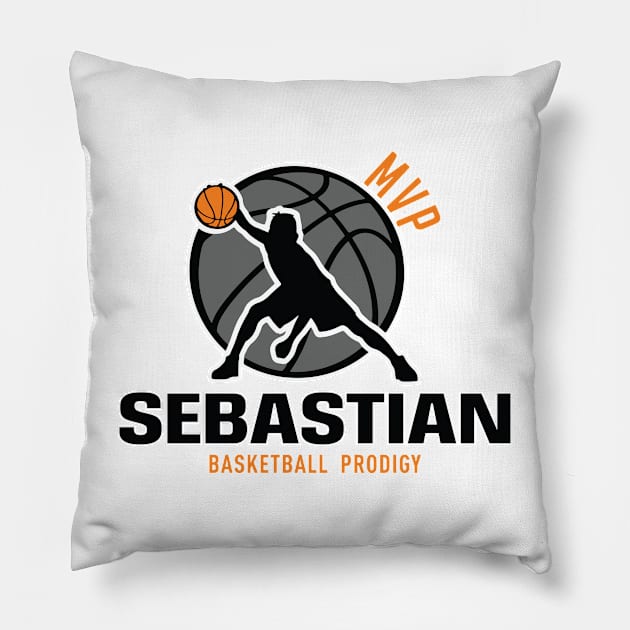 Sebastian MVP Custom Player Basketball Prodigy Your Name Pillow by Baseball Your Name