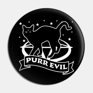 Purr Evil Cat - Funny Goth Halloween Black Cat Lover Pin