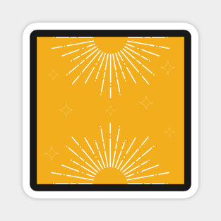 Sun and stars minimal yellow mustard Magnet