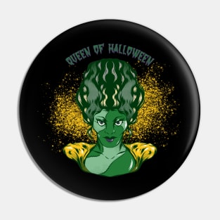 Queen of Halloween Pin