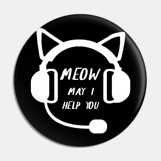 Customer Service Cat Pin by TriHarder12