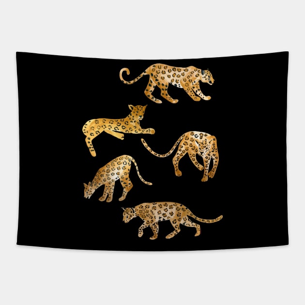 Jaguar Prowl Tapestry by Limezinnias Design