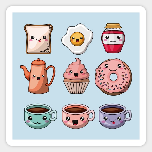 Breakfast Sticker Pack - Kawaii - Sticker