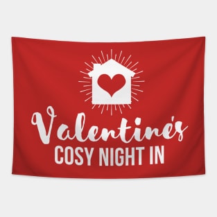 Valentine's Day Cosy Night In Red T-Shirt Tapestry