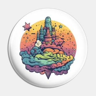 Cartoon cloudscape Pin