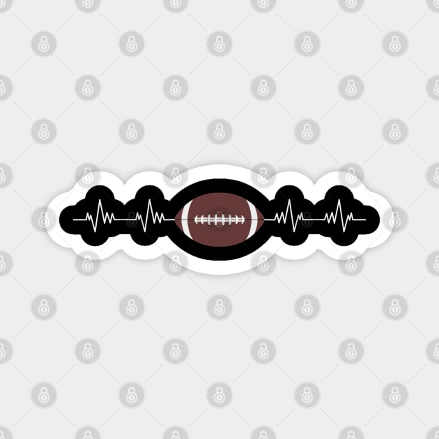 American Football Heartbeat - Funny American Football Lover Gift Magnet by Charaf Eddine