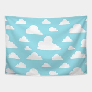 Blue Summer Sky with White Clouds Pattern Tapestry