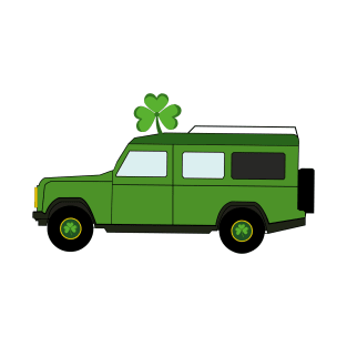 St. Patricks Day Clover 4x4 Off-road Car Green T-Shirt