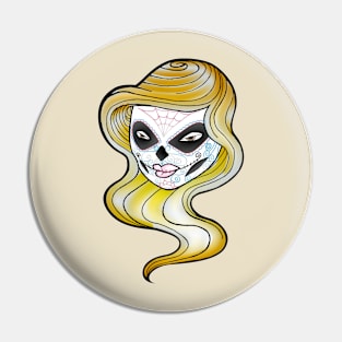 Day of the Dead portrait Pin